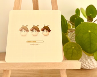 Maple Mushroom Print | 4 x 4 Art Print, Video Game Art, RPG Monster, Mushroom, Mini Print, Wall Decor, Postcard, Greeting Card, Cute Gifts