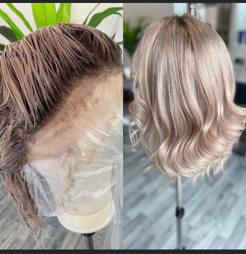 16 180 Density Lace Front Euro Human Hair Ash Blonde Wig Etsy Canada