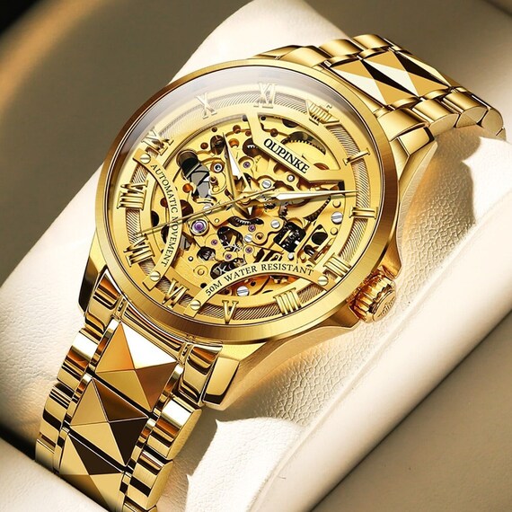 OUPINKE Top Marke Skeleton Uhr für Mann Luxus Automatische Mechanische Uhr  Japan Bewegung Wasserdichte Stahlband Armbanduhr - Etsy Schweiz