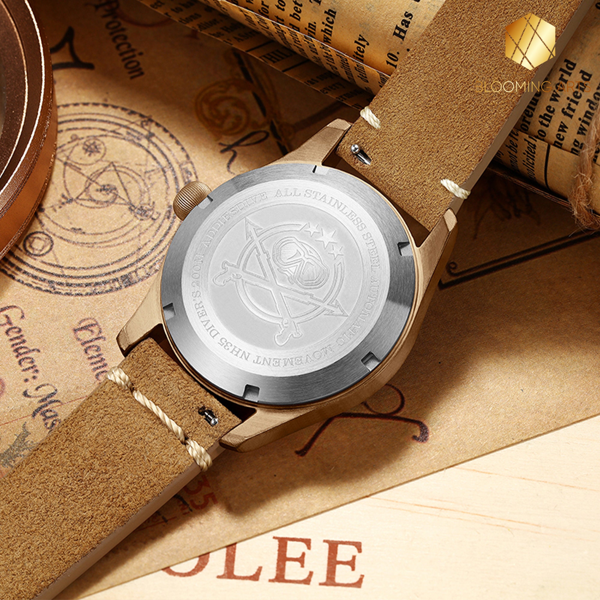 Leather Mechanical Watch - Men Automatic Steampunk Watch - Bronze Tran –  Deals DejaVu