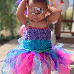 what size crochet headband for tutu dress NEW 9" long CROCHET Headband STRETCH TUTU DRESS Tube top size 2 - 5 year