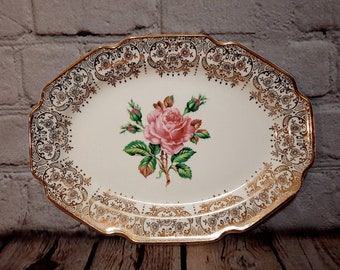 Dominion China 22K Gold Flat Cup /& Saucer Set Briar Rose