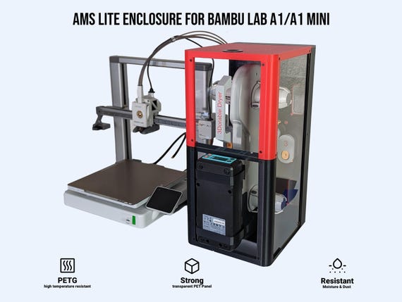 Bambu Lab A1/A1 Mini AMS Lite-behuizing: transparant PET-paneel