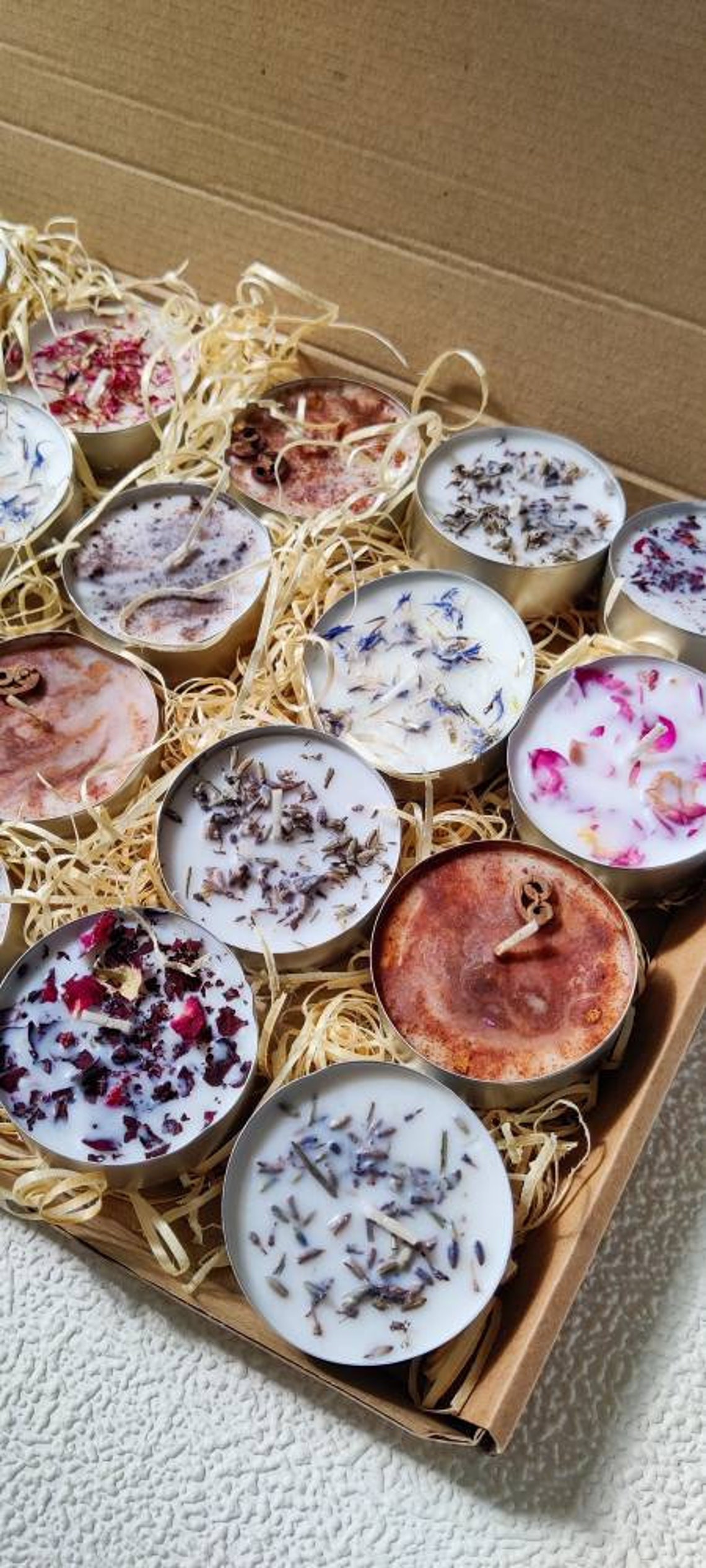 Large Size Tea Lights / Scented Tea Lights Candles / VEGAN Etsy UK