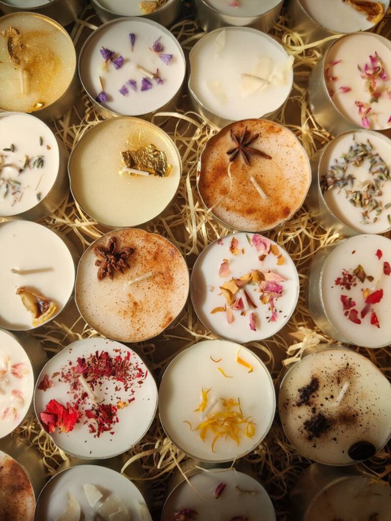 Large Size Tea Lights / Scented Tea Lights Candles / VEGAN Etsy UK