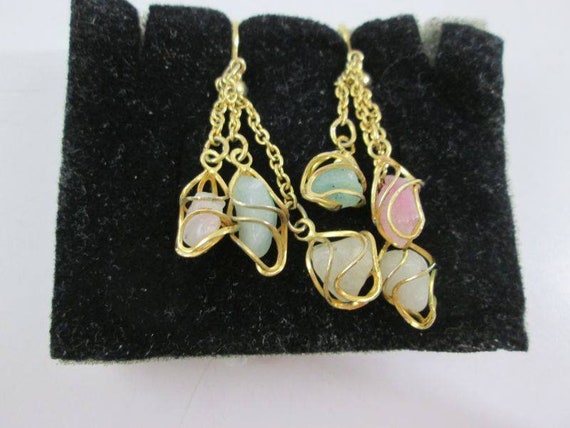 Dangling Jade clip on earrings