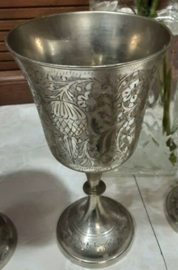 World Gift Z Y India Silver Plated Goblet Etsy