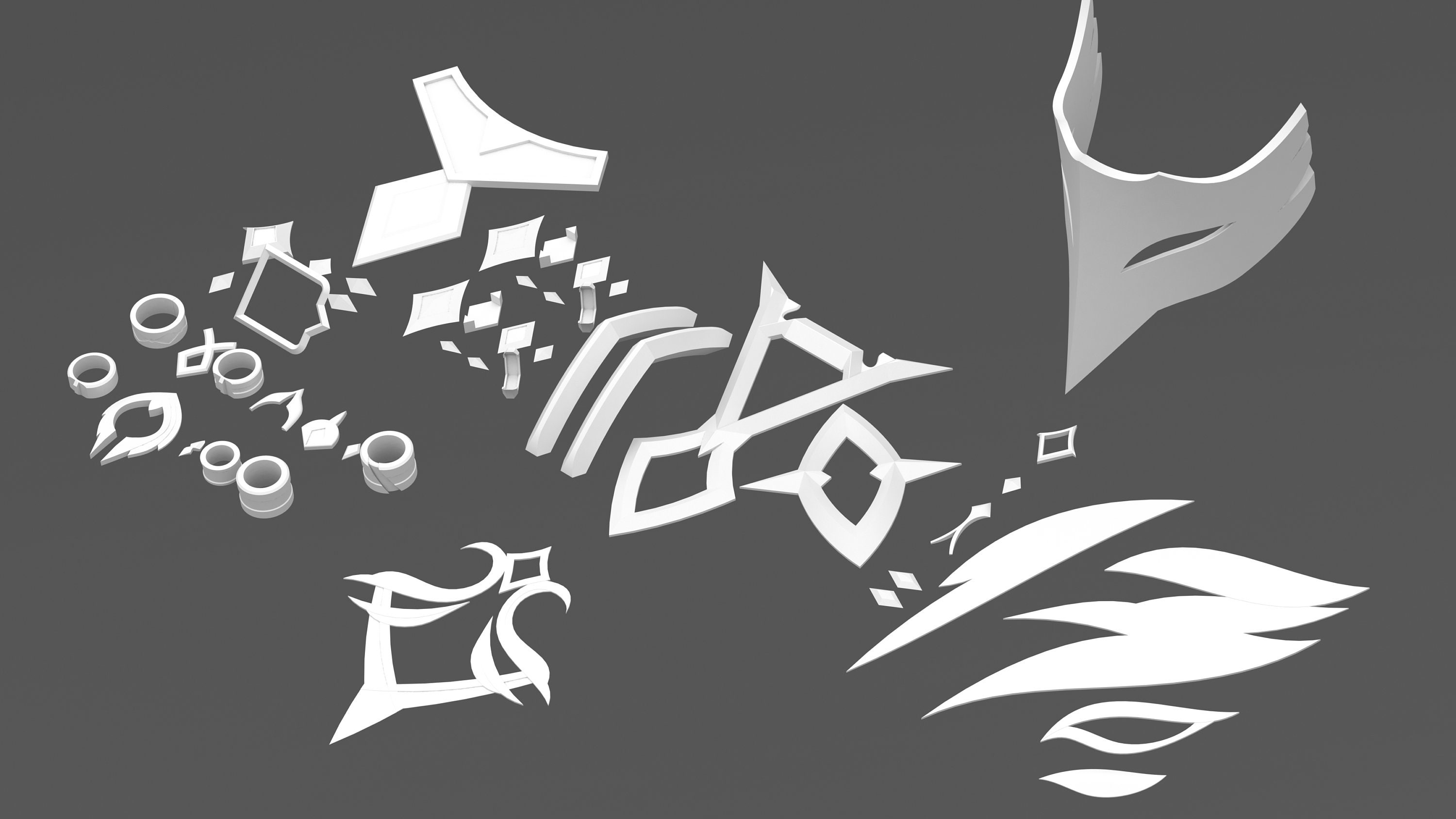 Genshin Impact Diluc's Red Dead of Night Accesories STL files