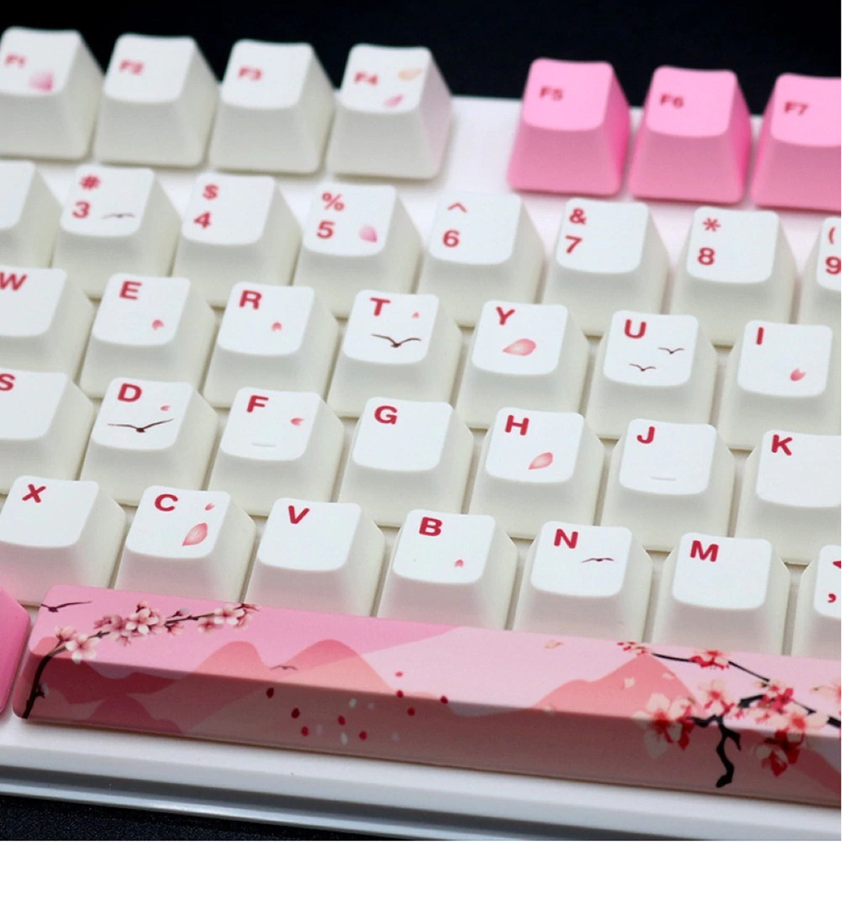 Pink Keycaps Set Mechanical Keycaps 104 Keys PBT Pink Sakura Etsy