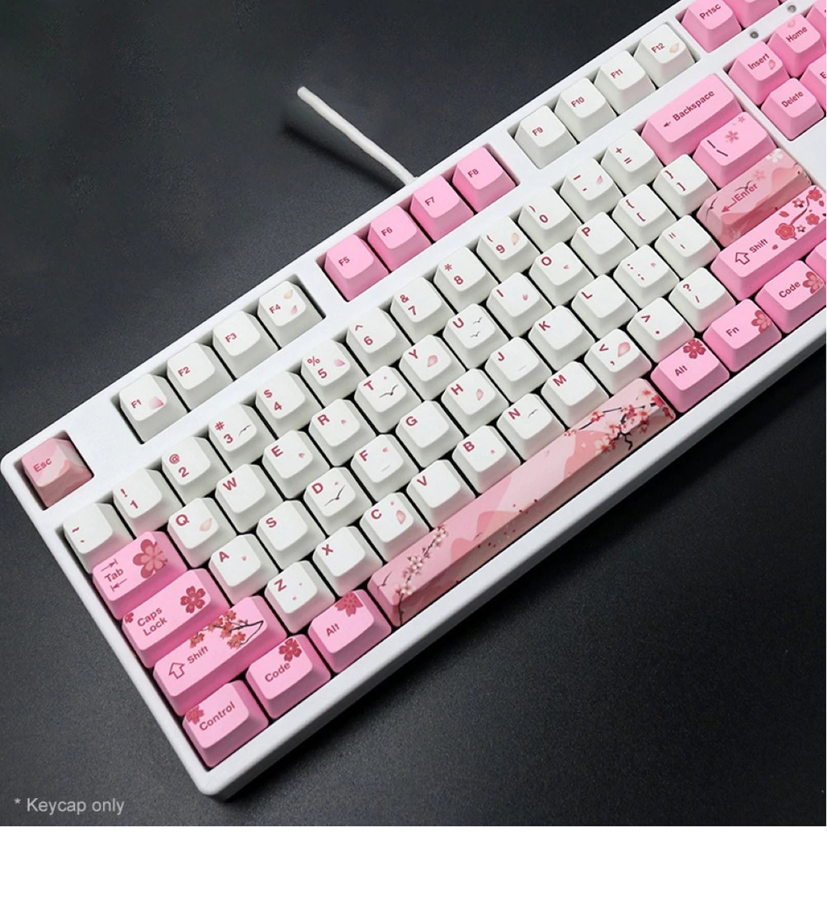 Pink Keycaps Set Mechanical Keycaps 104 Keys PBT Pink Sakura Etsy