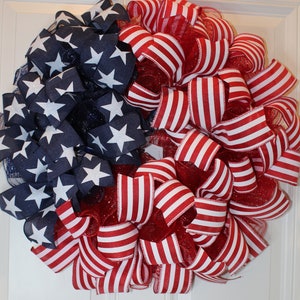 Shimmer Patriotic Wreath, Fourth of July, American Flag, Everyday, Red White and Blue Wreath, summer wreath