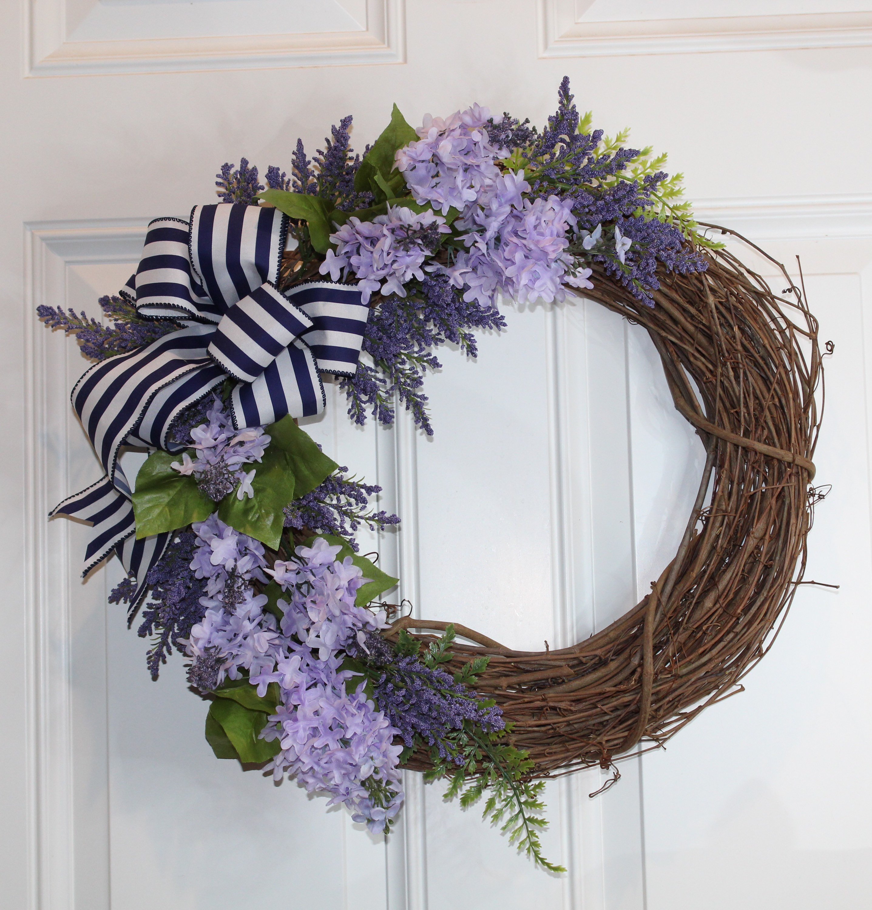 Lilac Lavender Grapevine Wreath: Summer Front Door Decor - Etsy