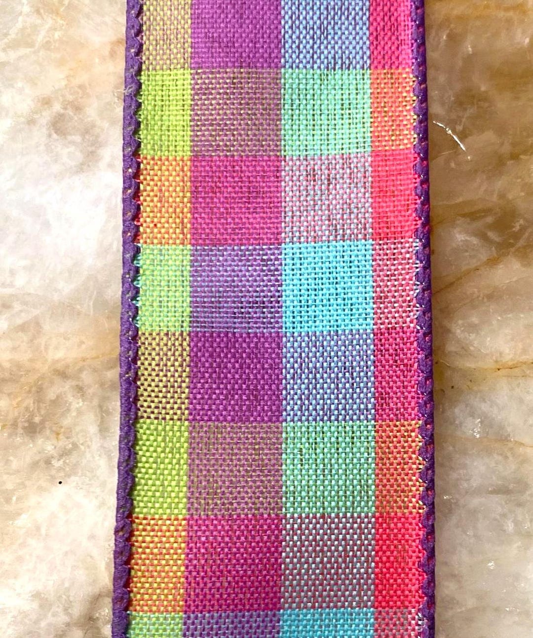 Pink Plaid Pattern Ribbon 1.5 Inch Hot Pink Plaid Ribbon With Lime, Teal and Lavender - Etsy