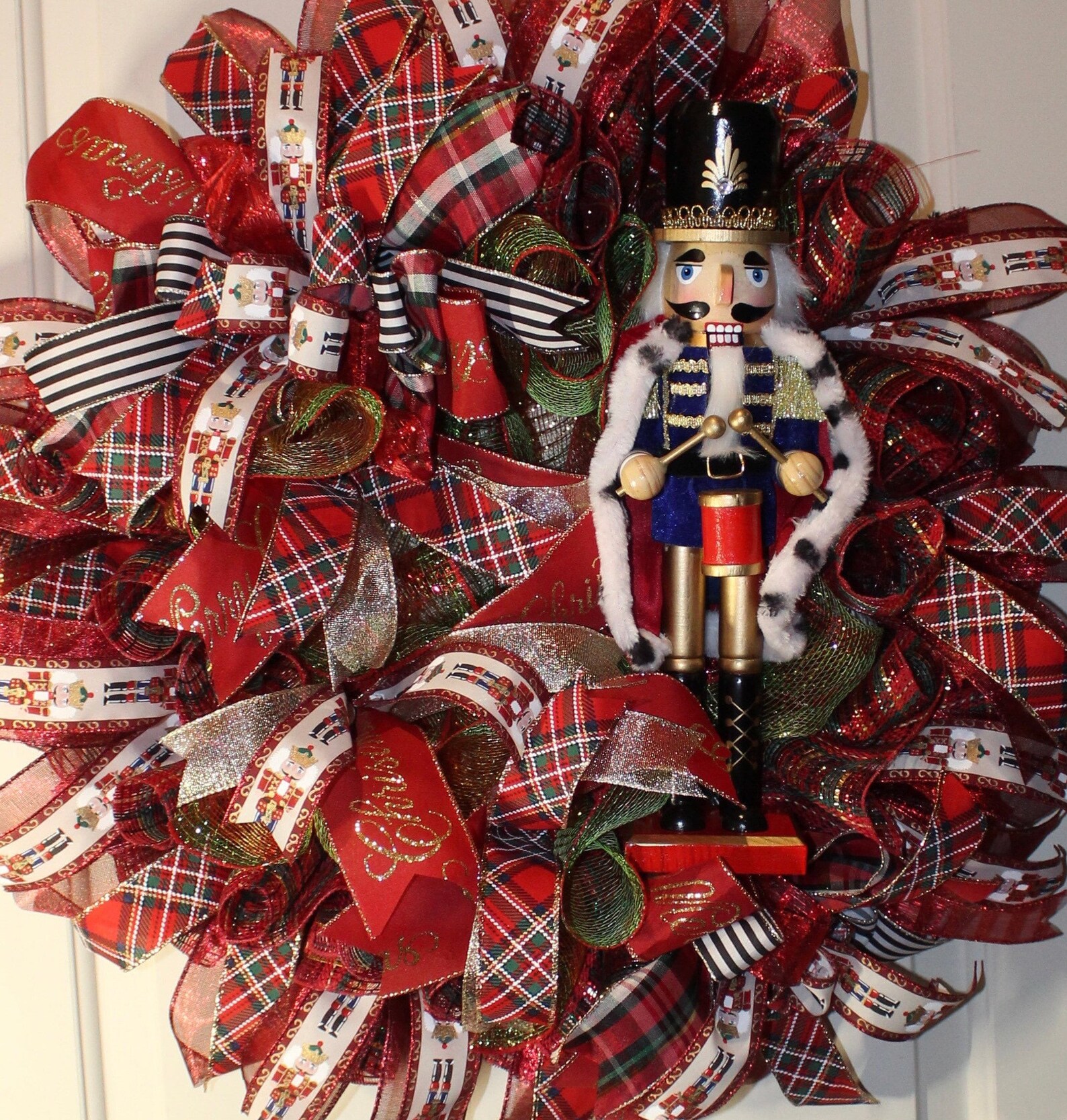 Nutcracker Wreath Front Door Christmas Wreath Nutcracker Etsy