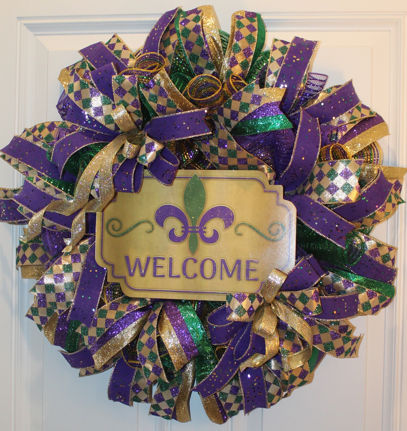 Mardi Gras Wreath for Front Door Wreath Mardi Gras Wreath Etsy
