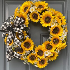 Fall Sunflower Wreath: Farmhouse Burlap Front Door Decor