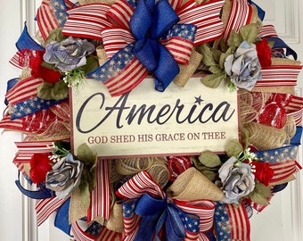 Rustic Patriotic Wreath: Farmhouse Americana Decor
