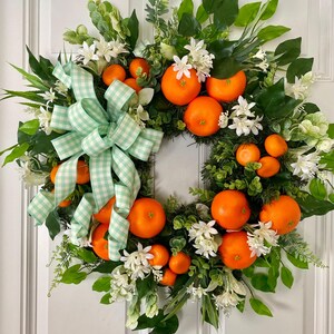 Summer Wreath for front Door, Orange Wreath, Florida Citrus Wreath for Front Door, Everyday Wreath, Orange Wreath, Floral Wreath