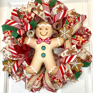 Gingerbread Christmas Wreath: Holiday Front Door Decor - Etsy