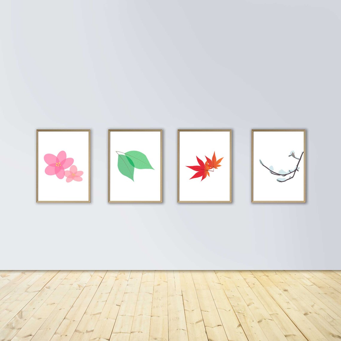 Four Seasons Art Printable Wall Art Spring Summer Autumn Etsy