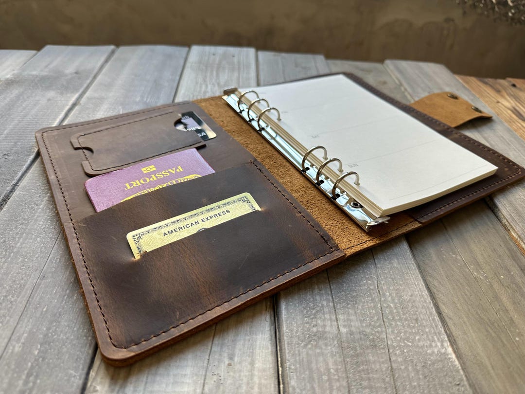 Handmade Leather Daily Planner: A5 Refillable 6 Ring Binder - Etsy