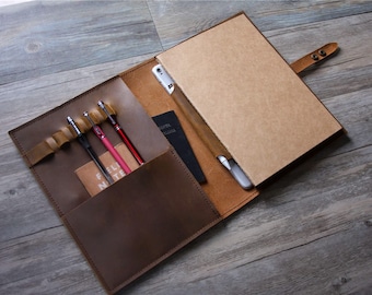 Personalized Leather Notebook Gift Men Lined Blank Paper A5, B5, A4 large small Pocket Size, Leather Sketchbook Bound Journal Cover Women