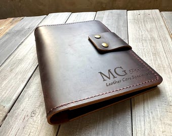 Personalisierter brauner Lederbuchplaner: nachfüllbarer A5 Binder