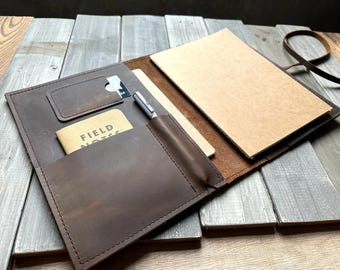 Custom Leather Moleskine Notebook Cover, A5 B5 A4 Personalized Journal