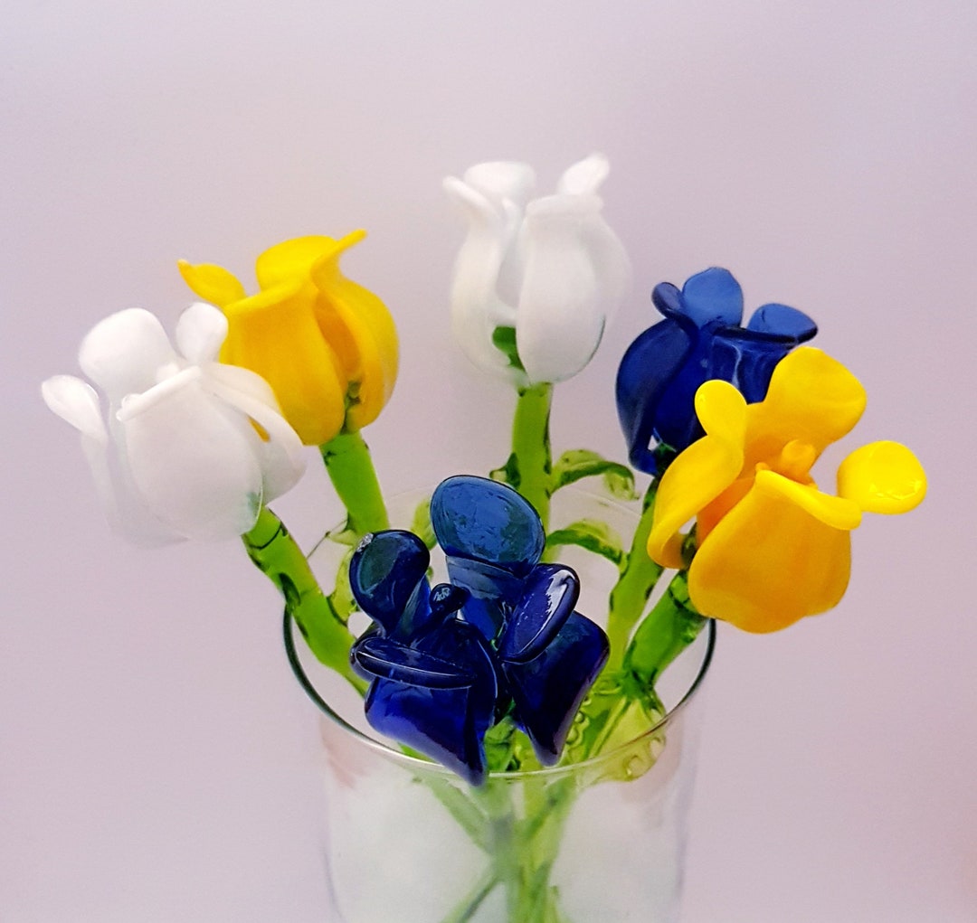 Glass Roses Figurines Hand Blown Glass Roses Flowers Hand Etsy Australia