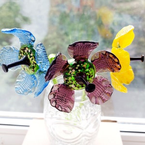 Handgeblazen glas klaproos: kleurrijk interieur