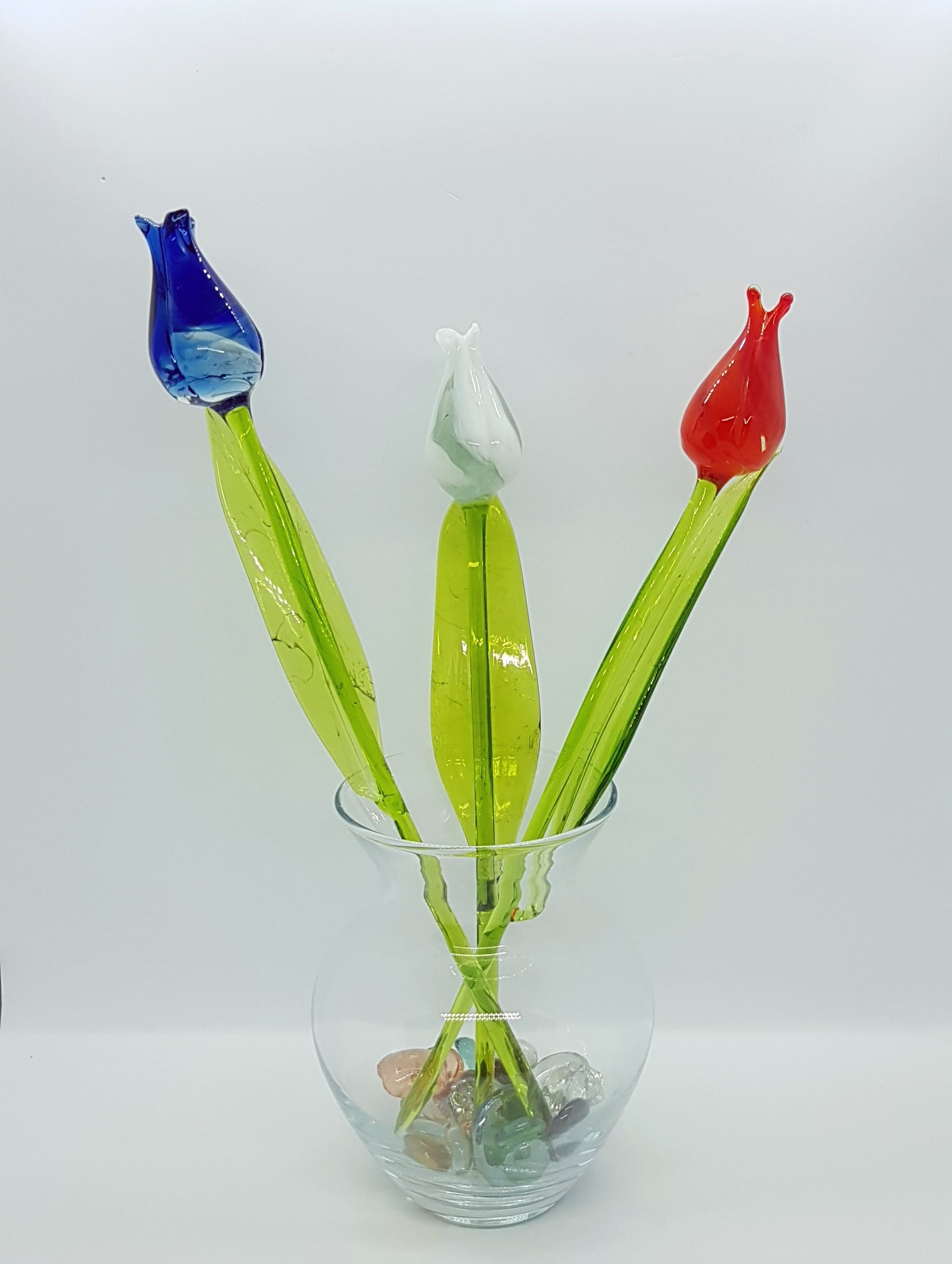 Glass Tulip Flowers Blown Glass Tulip Flowers True Size Etsy