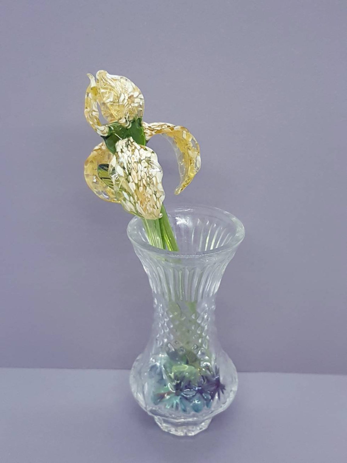 Glass Iris Flower Yellow Iris Flower Made of Glass Hand Etsy Denmark