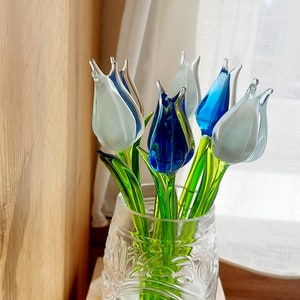 Glass Tulip Flower, Handmade Glass Tulip, Hand Blown Spring Flower, Glass Figurine