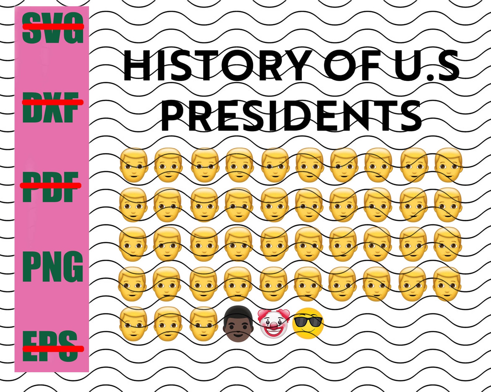 History Of U.S Presidents Emoji Style PNG 46 American Etsy