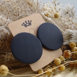 large black earrings, black clips, black stud earrings, large earrings, Mother&#39;s Day, statement earrings, gift for girlfriend, mom