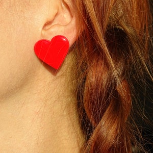 herz ohrstecker, rotes herz, ohrringe Herzform, Herzchen, rote herz Ohrringe, Ohrstecker Herz, Geschenk Schatz, Geschenk Muttertag, Herzform