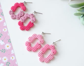 Colorful lightweight earrings made of polymer clay, nickel-free earrings, hanging earrings colorful, earrings with pattern, colorful jewelry, gift for girlfriend