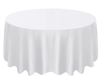 Bulk  120" Round Polyester Tablecloth for Parties, Wedding, Party, Events, Banquet, Buffet 120 Inch