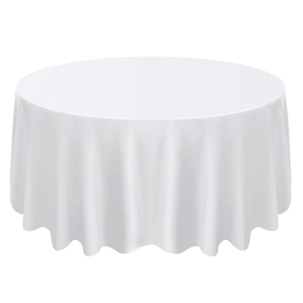 Bulk  120" Round Polyester Tablecloth for Parties, Wedding, Party, Events, Banquet, Buffet 120 Inch