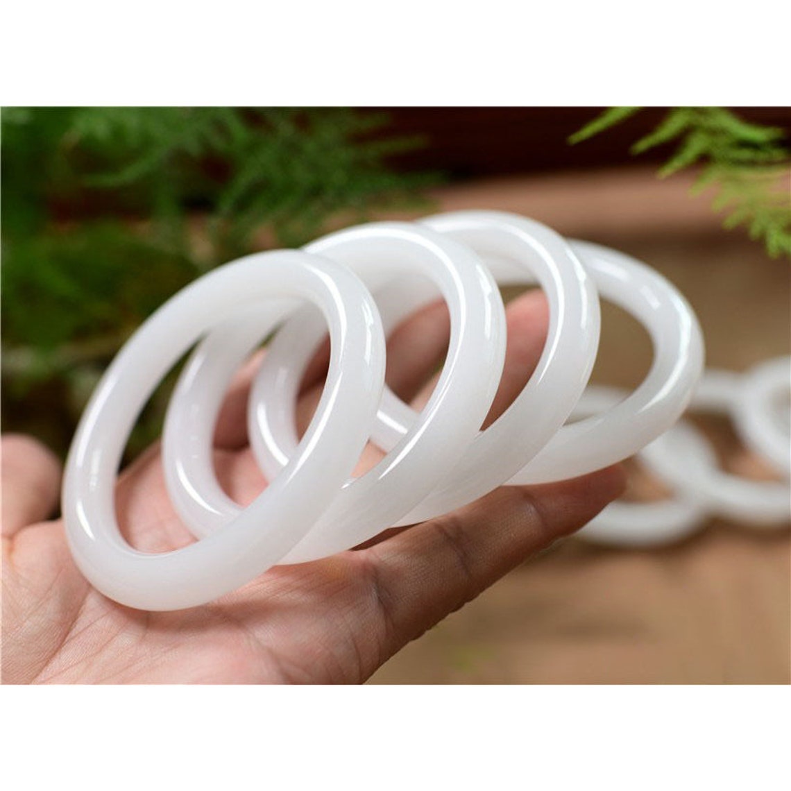 Pure white jade bangle natural Xinjiang white jade bracelet Etsy