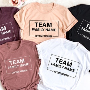 Camicia per membro a vita della famiglia del team,Camicie per riunioni di famiglia,Camicie personalizzate con nome di famiglia,Camicie abbinate alla famiglia,Camicie personalizzate,Vacanze in famiglia