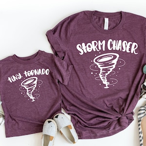 Matching Family Shirts Mother Daughter Matching Shirts Storm Chaser Tiny Tornado Mama And Mimi Shirts Mom And Son Set Baby Shower Bild 1