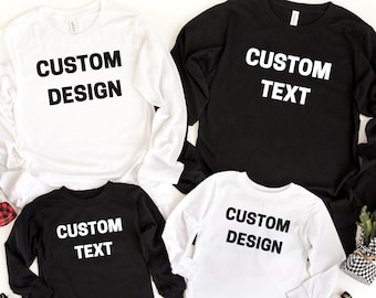 Benutzerdefinierte Text personalisierte Langarm-Shirt, benutzerdefinierte Tshirts, benutzerdefinierte Design-Hemd, personalisiertes Hemd, benutzerdefiniertes Logo-Shirt, benutzerdefinierte lange Ärmel
