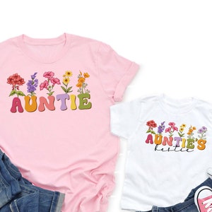 Auntie And Auntie&#39;s Bestie Shirt, Aunt And Niece Matching Shirt, Auntie And Nephew Matching Shirts, New Baby Shirt Aunt, Baby Matching Shirt