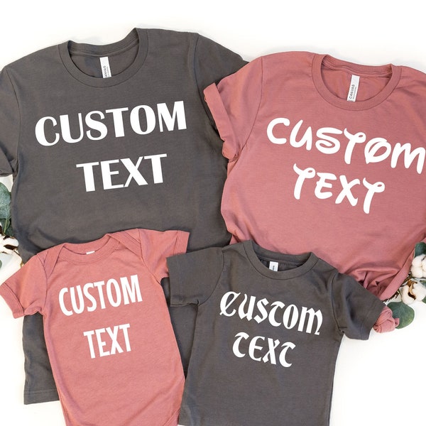 Custom Text Design Shirt | Personalized Writing Saying T-Shirt | Custom Tshirt | Matching Family Shirts | Personalized Trip Sleeping Pajamas