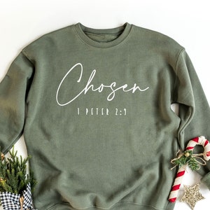 Chosen Bible Christian Sweatshirt, Bible Verse Sweater, Christian Apparel Hoodie, Christian Shirts For Women, Religious Sweatshirt