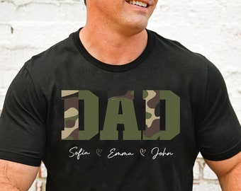 Custom Dad Shirt Gift For Fathers Day, Dad Shirt With Kids Name, Daddy Shirts, Personalized Dad Shirt, Custom Daddy Shirt With Kids Names