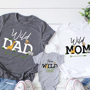 Family Safari Matching Shirts, Birthday Zoo Wild Shirts, Custom Kid Name Shirt, Wild One Birthday, Wild Family Shirt, Family Matching Shirts