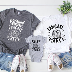 Funny Pancake Maker Dad T-Shirt ,Fathers Day Gift, Dad Time Shirt , Fathers Day Tee , Pancake Maker and Short Stack Tee, Father Matching Tee