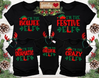 I'm The Elf Family Christmas Matching Shirt, Christmas Matching Shirt,  Matching Group Shirt, Funny Christmas Tees, Custom Christmas Shirt,